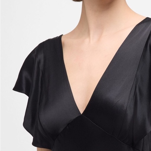 Rails Dina Flutter-Sleeve Satin Midi Dress - Picture 2 of 8